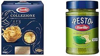 Barilla Tagliatelle Makarna 450 g. ve Barilla Fesle enli Pesto Pesto Genovese Makarna Sosu 190 g.