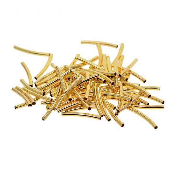 SNAPPSY 4x50pcs Beading Tube Beads Smooth Tube Finding Jewelry Making DIY Golden-picture-40