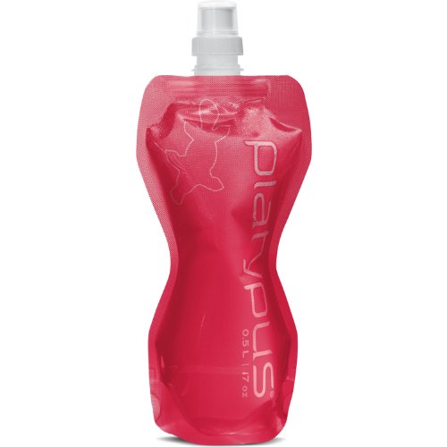 Platypus SoftBottle Flexible Water Bottle with Push-Pull Cap, Red, 0.5-Liter