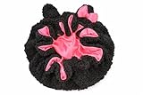 Cute Cat Eared Satin Lined Hair Bonnet for Sleeping- Plush Teddy Fleece Exterior with Smooth Pink Satin Interior, Stretchy Night Cap for Natural Hair, Curly, Braids, Locs and Long Hair