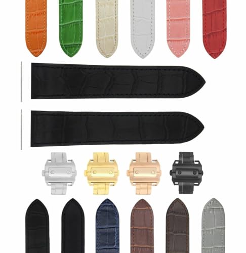 Image of Ewatchparts 20-23-24.5MM LEATHER WATCH BAND STRAP COMPATIBLE WITH CARTIER