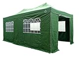 All Seasons Gazebos 3x6m Heavy Duty Fully Waterproof Pop up Gazebo with 4 Premium Side Walls - Green - Image 1