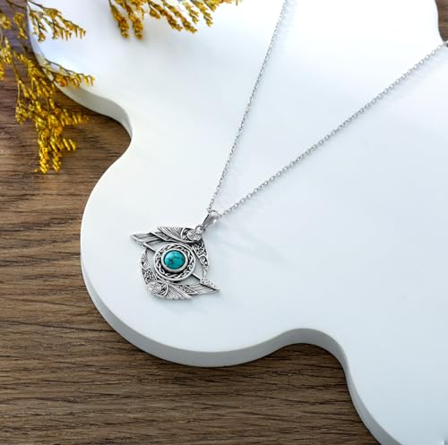 Natural Turquoise Crow Necklace for Women 925 Sterling Silver Crow Pendant Viking Odin Raven Pendant Necklace Celtic Crow Jewelry Gifts for Mom Wife4