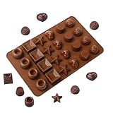 Schokoladenform aus Silikon | Backformen mit 24 Mulden | Form für Fudge Pudding, für Hobbybäcker zur Dekoration von Süßigkeiten und Kuchen für Geburtstage, Hochzeiten, Partys
