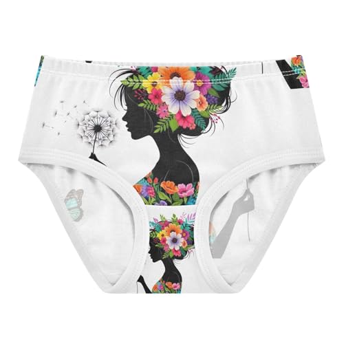 Toddler Briefs, Colorful Flowers Cotton Underwear Girls, 2–8 Years