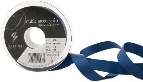 Berisfords Double FACE Poly Satin Ribbon, BlackBerry, 15 mm