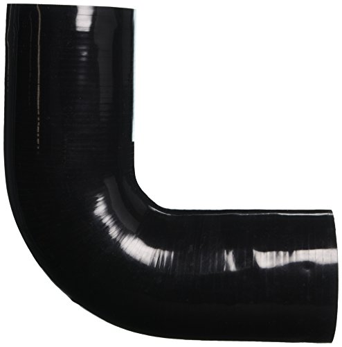 Image of HPS HTSEC90-400-BLK Silicone High Temperature 4-ply Reinforced 90 degree Elbow Coupler Hose, 20 PSI Maximum Pressure, 4 inch Leg Length on each side, 4 inch ID, Black