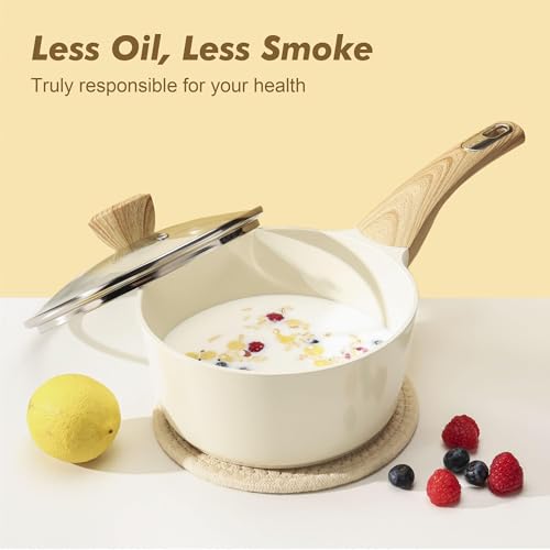 SENSARTE Ceramic Cookware Sets, Pots and Pans Set Nonstick, 14-Piece Induction Cookware, Non-toxic Healthy Non Stick Kitchen Cooking Set, with Frying Pans Set, PFAS PTFE PFOA PFOS Free