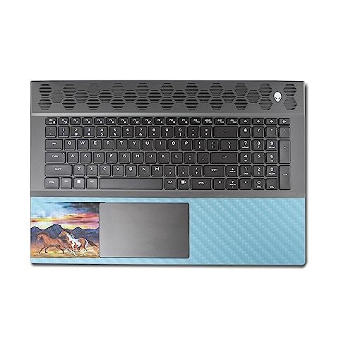 Image of MightySkins Carbon Fiber Skin Compatible with Alienware M18 R1 (2023) Full Wrap Kit - Wild Horses | Protective, Durable Textured Carbon Fiber Finish | Easy to Apply & Change Styles | Made in The USA