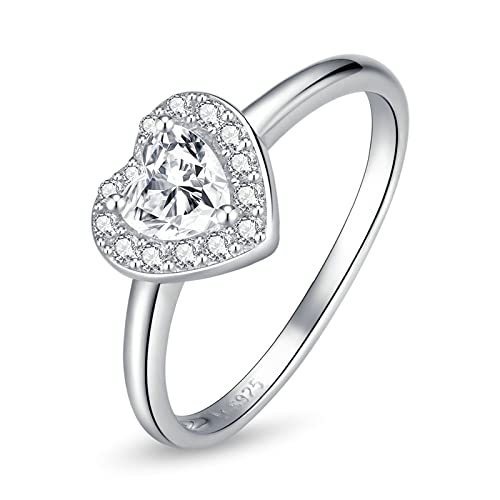 Bague cœur en cristal scintillant à porter au quotidien ou pour mariages