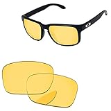 Material de policarbonato PapaViva Lentes de repuesto para Oakley Holbrook OO9102, Crystal Yellow - No Polarizado