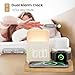 Alarm Clock Charging Station for Bedrooms, 7 in 1 Wireless Charging Station, Mag-Safe Charger with Night Light Bedside Clock for iPhone 16 15 14 13 12 Pro Max, Apple Watch, AirPods