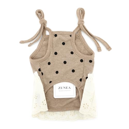 Zunea Vestidos de bolinhas para cães pequenos para meninas, vestido de princesa de verão, roupas par