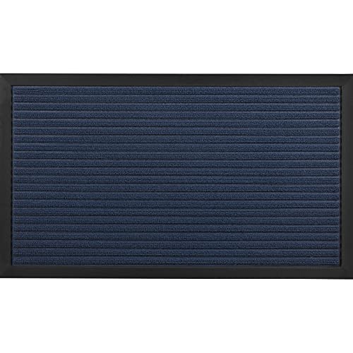 Mibao Paillasson d'extérieur et d'intérieur - 40 x 60 cm - Paillasson à profil bas - Grattoir à chaussures - Tapis d'entrée pour porte d'entrée, piège à saleté - Bleu Cover