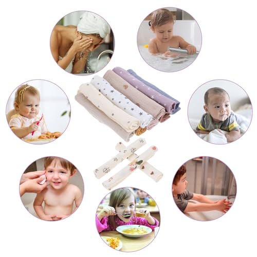Image of WY LIGHTING LEVEL 12Pcs Baby Muslin Washcloths for Unisex Cotton Wash Cloth Set for Baby Face Body Absorbent Comfy Soft Towels Set Unisex Face Towel for Newborn Infants Kids Girls Boys