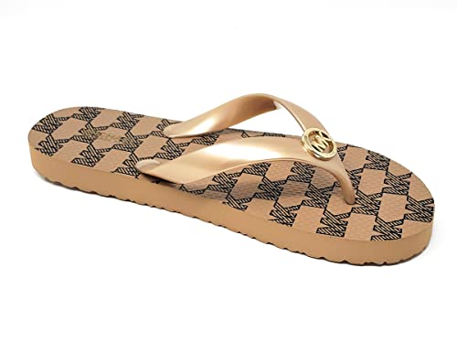 Michael Michael Kors Damen MK Flip Flops, Camel/Navy, Braun, 39 EU,...
