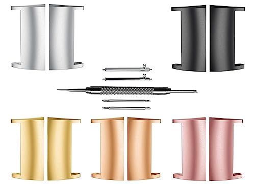 NICKSTON Adapters Compatible with Fitbit Charge 5 4 3 2 Smartwatch Quick Release and Spring Bar Pins Tool Set for 18mm Width Bands Straps (For Charge 2, 1. Silver Color Adapters)