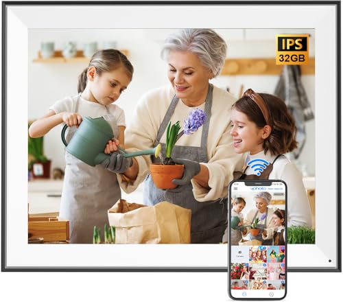 Image of Large-Digital-Photo-Frame 17 inch Digital Picture Frame - Touch Screen, Light Sensor, Full Function, Load Photo Video from Phone to 32GB Digital Frame Via App Email, Free Cloud, Birthday Gifts for Mom Dad