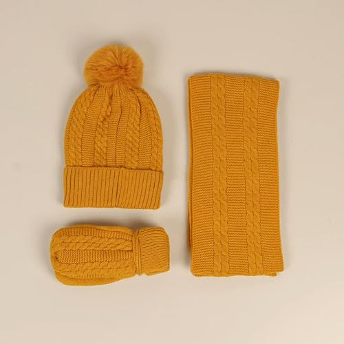 Gorro cálido para niños ZONTO con bufanda y guantes de punto para el otoño 4