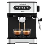 Taurus - Cafetera Espresso Trento 20Bar | 1o2 Tazas | Apagado Automático | Control Táctil | Vaporizador para Leche | Diseño elegante Inox