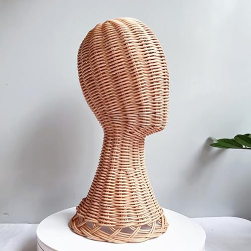 Support de table en rotin porte-chapeau et mannequin écharpe avec base stable - 7