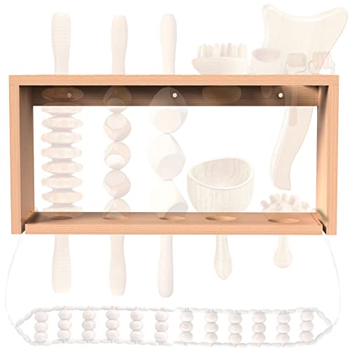 Meifuly Wood Therapy Massage Tools Wall Shelf, Wood Therapy Tool Storage Rack, Wall Mount, Common Standard Design, Only Shelf Not Included Wood Therapy Tools