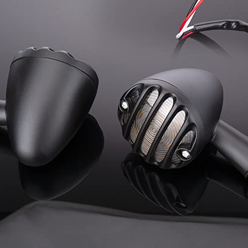 Kicry Smd Led Bullet Turn Signals Motorcycle Amber Front Rear Blinker Grill Indicator Universal Compatible For Honda Yamaha Suzuki Kawasaki Harley Chopper Bobber Dyna(Black-Amber) #TOP3