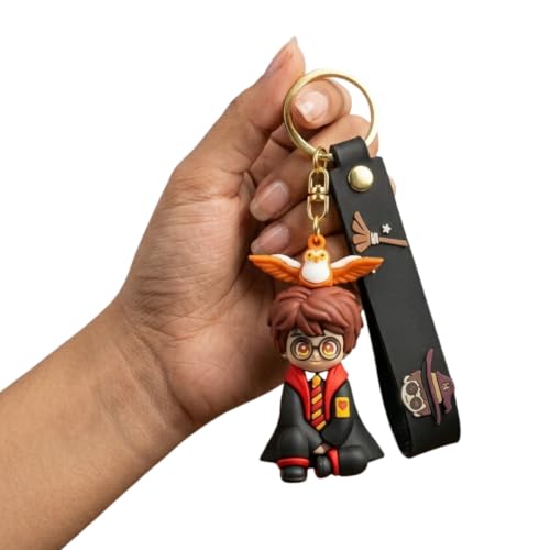 Image of Wanna Party Harry The Magician Keychain, Wizard Theme Keychains for Boys Girls, Return Gift Favors, Cute Backpack Key Chain Accessories Wristlet Chain Car Charms