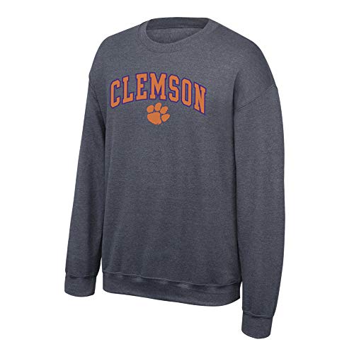Elite Fan Shop Clemson Tigers Men s Dark Heather Arch Crewneck Sweatshirt, XX-Large