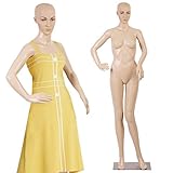 Female Mannequin Full Body Adjustable Mannequin Torso Dress Form for Sewing Mannequin 69 Inches Detachable Mannequin Stand w/Metal Base & Realistic Display Mannequin Head Morden Dress Model