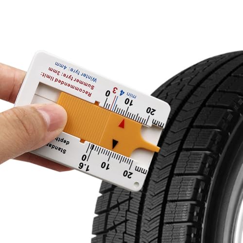 TAIHE Reifenprofiltiefenmesser, 2 Stück, Kunststoff, 0-20 mm, Reifenprofilmesser, Tiefenmessschieber für Motorrad, Fahrzeug, Auto