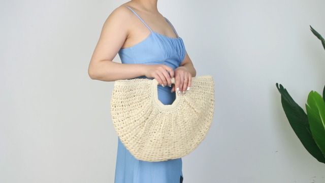 Sac En Rotin Tissé En Paille Pour Femmes, Panier En Osier, Fourre Tout à La Mode, Plage D'été