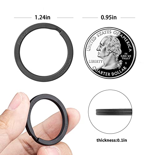 Image of FEGVE Titanium Key Chain Rings Split Rings 4 Pack - Durable and Rustproof | Ultra Lightweight, Rust & Corrosion Resistant, High Hardness, Deformation Resistant