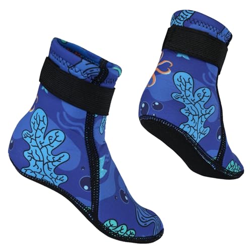 Happy Cherry Beach Water Socks for Kids Diving Surfing Anti Slip Keep Warm Wetsuit Socks Water Sand Booties with Adjustable Strap