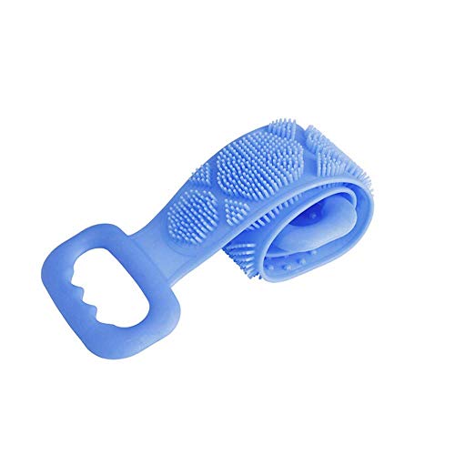 Liyaya 2 Stücke,Silikon-Körperwaschgürtel, Körperbürstengürtel Silikon-Badetuch Doppelseitig, Peeling mit langem Silikon-Körperwäscher, Rückenduschriemen, leicht zu reinigen Cover