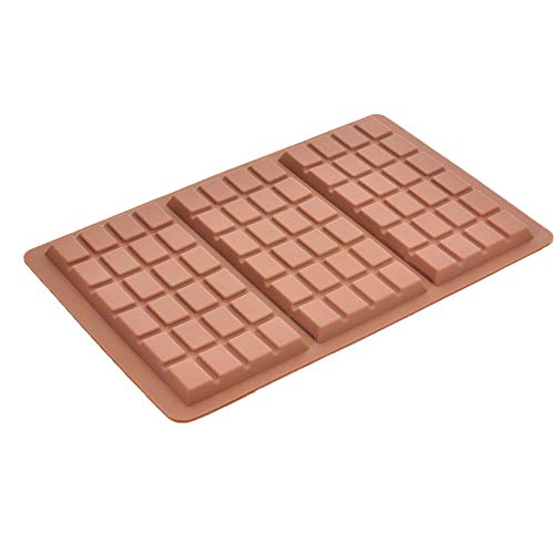 Silicone Moulds Chocolate Bar Sweet Moulds Candy Moulds Jelly Moulds Rectangle Baking Silicon Bakeware Mold Shape Soap Wax Flexible Baking Mould (3 Cell 24 Section)