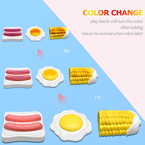 Air Fryer Toy for Kids, Kitchen Appliances Toys with Music Little Chef Pretent Play Grill Playset, Color Changing Play Foods, Toddler Learning Toys, Ages 2+