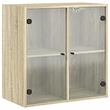 vidaxl mobile a muro con ante in vetro rovere sonoma 68x37x68,5 cm