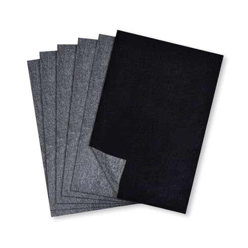 TARGONIX Lot de 50 feuilles de papier carbone A4 noir - Papier de transfert pour dessiner et copier - Papier calque pour papier, bois, toile, papier graphite pour bricolage, studio et atelier