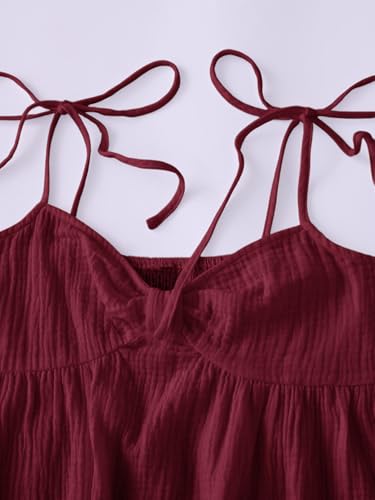 Image of SOLY HUX Women's Summer Cami Sun Dress A Line Tie Shoulder Y2k Cute Casual Short Mini Beach Babydoll Dresses
