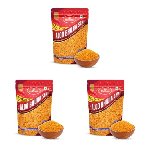 Image of Haldiram's Nagpur Aloo Bhujia, 350g+50g /400g [weight may vary] (Pack of 3)