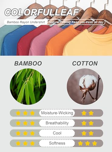 COLORFULLEAF Men's Undershirts Moisture-Wicking Stretchy Soft Crew Neck T-Shirts for Men2