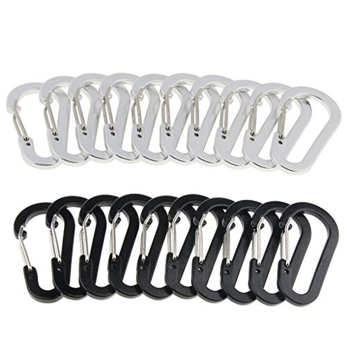 Homyl Clipe De Mosquetões De Alumínio 10x Para Camping, Caminhadas, Chaveiro, Trela Para Cães E Arre