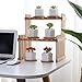 T4U Small White Succulent Planter Pots with Bamboo Tray Hexagon Set of 6, Geometric Ceramic Cactus Plant Holder, Gifts for Plant Lover Gardener Women, Home Office Table Desk Decoration