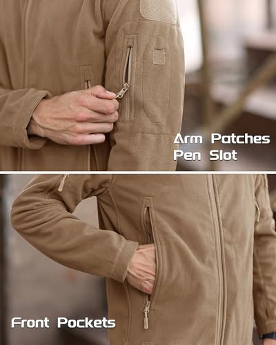 MAGCOMSEN Men's Military Tactical Jacket Warm Fleece Hoodies Sport Outdoor Winter Coats Windbreaker - Image 5