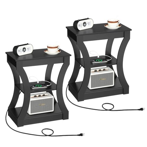 MAHANCRIS End Table Set with USB and Outlets