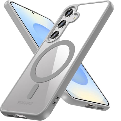 Image of DIZORO Compatible Samsung S24 fe 5g Case,Compatible with MagSafe, Non Yellow Military-Grade Drop Protection & Hard PC Back Cover Slim Transparent Anti-Scratch Shockproof Phone Case -Titanium Grey