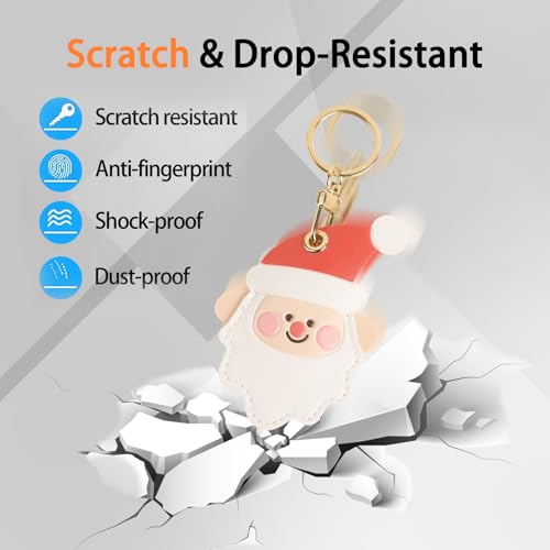Image of Leather Keychain Case Holder Compatible with Apple AirTag, GPS Airtag Keychain Finder Tracker with Key Ring, Anti-Scratch Protective Air Tag Cover | Leather