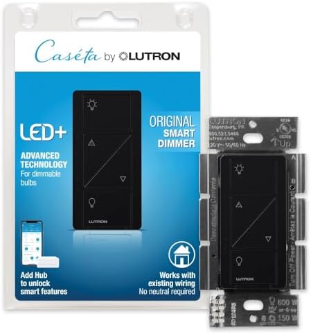 Lutron Caseta Smart Dimmer Switch (Smart Hub Required), No Neutral Required