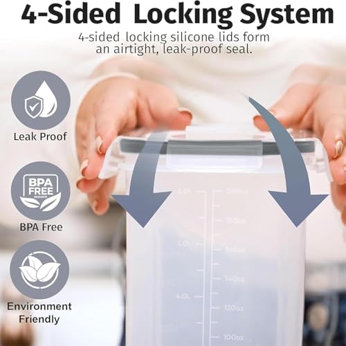 Image of Shazo 2 Pack (6.3L / 213OZ) EXTRA Large Airtight Food Storage Cereal Containers for Bulk Food Storage BPA-Free Plastic Container, Pantry Organization and Canister for Rice, Pasta, Sugar & Flour